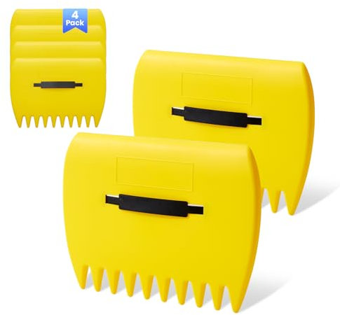 2 Paires de Ramasse Feuilles - Design Ergonomique et Léger pour Ramasser Les Feuilles sans Effort, Rateau a Feuille Robuste en avec Poignée - pour Nettoyer la Pelouse (Yellow)