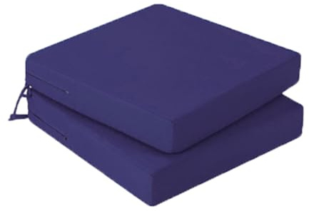 Generisch Quadratisch Sitzkissen Stuhl 2er/4er/6er Set, 3cm Dicke Stuhlkissen Bodenkissen Sitzpolster Outdoor, Komfort Waschbar Rutschfestes Sitzauflage Für Gartenstuhl Sessel,Blau,2er Set 35x35cm