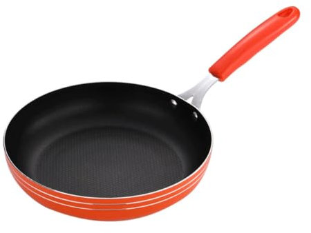 OWOHYG Padella, pentola per bistecche in Alluminio con Fondo Piatto Antiaderente, Padella con Fondo Piatto, Piastra per friggere, 30 cm, Arancione (Arancione 30 cm)