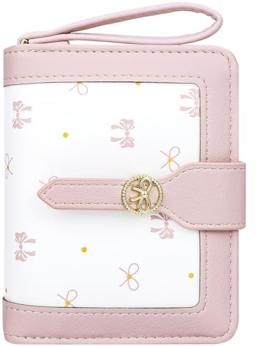 Farcauo Purses for Women Small Ladies Purse Bow Wallet for Women Cute Wallets with Card Holder Pink Ladies Kawaii Bow Card Wallets Coin Purse with Credit Card Holder