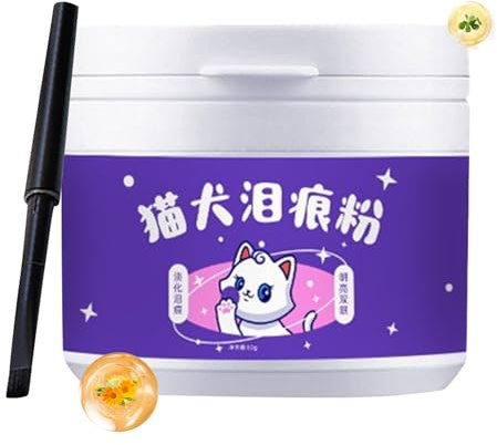 Eye Risen Formula Absorbs and Repels Tears Pet Care Supplies Eye Cleaning Powder for Pets Natural Tear Stain Remover - 60g Safe Eye Powder for Dogs and Cats with Brush |