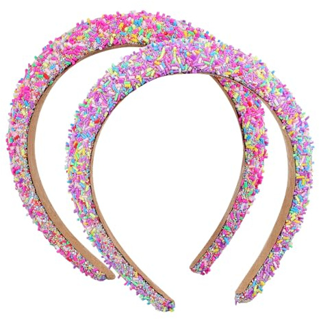 Gogogmee 2pièces Bandeaux Larges Rembourrés Pour Femmes Accessoires Pour Cheveux Antidérapants Mignons Pour Fêtes De Fin Année