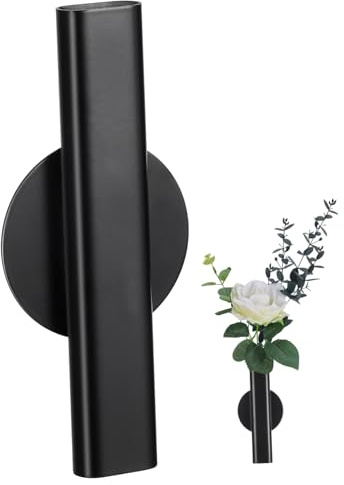 EPIGEIST Vaso da Parete in Metallo Nero Stile Minimalista Creativo per Fiori Freschi e Artificiali, Decorazione Muro Chic per Matrimonio e Anniversario