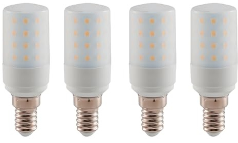 HUAMu E14 LED Mais Glühbirne 9W, Ersetzt 90W Glühbirnen, Warmweiß 3000K, 900LM, Milchweiße Deckung, kleine Edison Schraube für Kronleuchter, Designerlampe, nicht Dimmbar, 4er-Pack