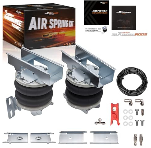 maXpeedingrods Luftfederung Kit für Mercedes-Benz Sprinter 2006–2020, Einzelradaufhängung, Heck- und Frontantrieb, 2 x Luftfeder + 7 x Halterung + Luftleitung + Befestigungsschrauben, 4000 kg