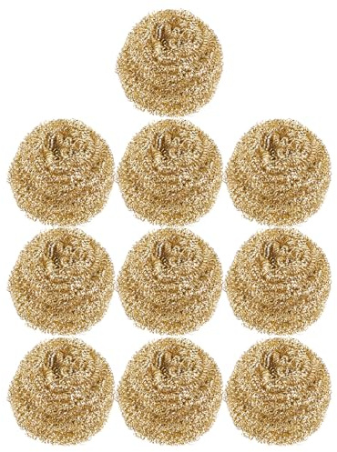 Angoily 10 pezzi Palle di Pulizia in Ottone per Punte Saldatore Sfera Pulitore per Ugelli Saldanti Rimuove Residui e Ossidi Prolunga Vita Punte Saldatura Accessori Elettronica Efficienza