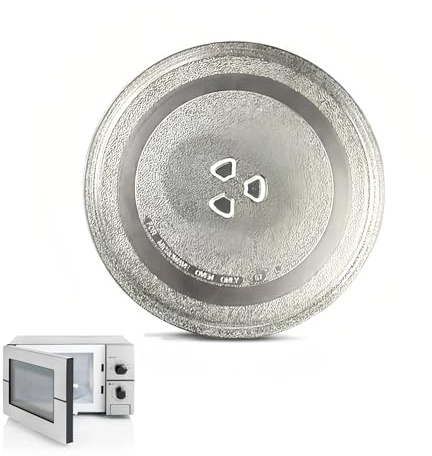 Plato Microondas Universal de Cristal,Plateau Tournant pour Micro-ondes con 3 Fijaciones,Apto para Todos los Modelos de Microondas con un Plato Giratorio de 24.5cm,Fácil de Limpiar