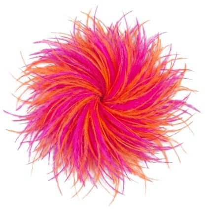 Baesics Federbrosche Damen - Feder Brosche zum Anstecken Ansteckblume | Aus echten Straußenfedern, federleicht und voluminös, 2-in-1 mit Nadel und Haarclip. Für Hochzeit, Fasching, Blazer, Kleid