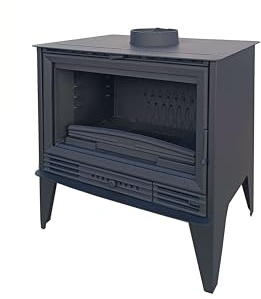 Estufa de Leña PADUA de 10 kW con Interior de Hierro Fundido, Carcasa de Acero y Salida Superior de 200 mm