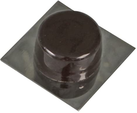 Amig - Fermaporta adesivo per porte di passaggio | 45 x 45 mm | Modello 405 | Plastica | Finitura marrone | Base metallica quadrata | Fissaggio sul pavimento | Facile installazione