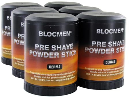 BLOCMEN Derma - Matita per rasatura, 60 g, delicata rasatura a secco, senza irritazioni cutanee, pre-shave senza profumi e coloranti per pelli sensibili, per uomini (6, 60 g)