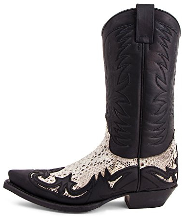 Sendra Boots - 3241 Stivali da cowboy da donna e da uomo con tacco e punta - Stile Camper Boots nero - Stivali alla moda - 45