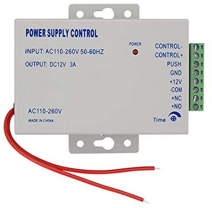 LIBO Smart Home Access Control Power Supply K803A, 12V 3A/5A, AC 110~260V, Metal, Wall Mount, Automatic Operation, IP65, For Electric Locks, 2-Way, Screw Terminals, Includes Manual