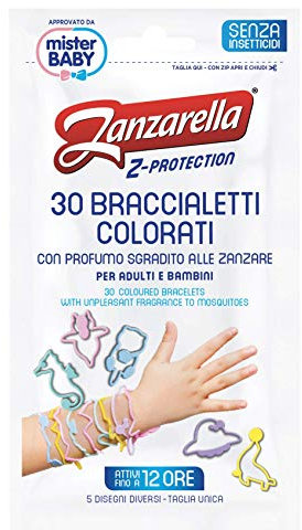 Zanzarella, pulseras antimosquitos para niños y adultos, pulsera antimosquitos de silicona no tóxica con repelente de mosquitos natural de larga duración, 3 paquetes de 30 unidades cada una