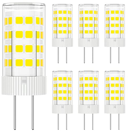 Gaormii G4 LED Bulb 5W, T3 JC Type Bi-Pin Base, AC/DC 12 Volt, Daylight White 6000K, 40W Halogen Replacement for Outdoor Landscape Lighting Deck Stair Step Path Lights, Non-Dimmable (6 Pack)