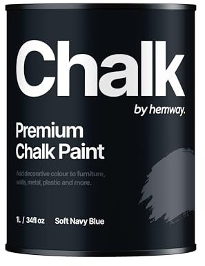 Hemway - Premium Chalk Paint - Soft Navy Blue 1 L | Chalky Matt Shabby Chic Finish for Interior Furniture & Walls | Quick Dry & 1 Coat