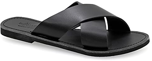 41 Krokodil Schwarz Emmanuela griechische Zehenring Sandalen aus Leder, hochwertige handgefertigte verstellbare Schnallenriemen Sommerschuhe, Knöchel Manschette Sandalen