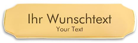 Kopierladen Karnath GmbH Targhetta in Ottone di Alta qualità con Incisione Individuale – 99 x 27 mm, Curva - targhetta per Campanello, targhetta, targhetta incisa