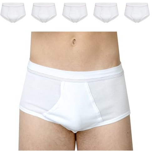 SES Mutande da uomo a costine sottili, confezione da 5 pezzi, con apertura S – 4XL – 100% cotone, resistenti al lavaggio fino a 95°C, traspiranti e delicate sulla pelle, mutande da uomo con elastico