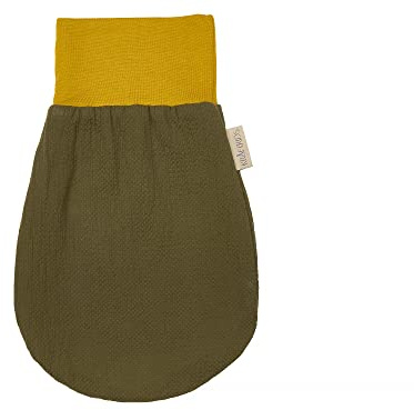 KraftKids Strampelsack Doppelkrepp Grün Herbstgrün für den Frühling/Sommer aus Musselin Baumwolle in zwei Größen erhältlich