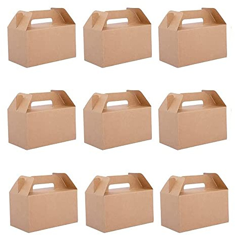 10 Stück Kraftpapier Lebensmittelbox, Kraftpapier Faltschachtel, Verpackung Karton Box, Kraftpapier Verpackung Food Schachtel, DIY Mitgebsel Box, für Gastgeschenke Kuchen Geschenkbox, V181