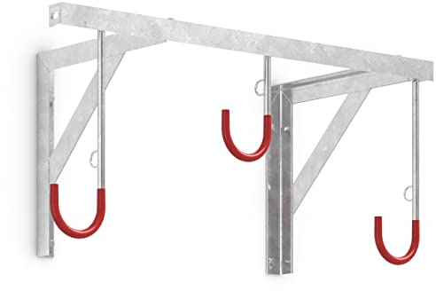Fahrrad-Hängeparksystem 3873, zur Wandmontage | Fahrradständer für 3 Fahrräder | Reihen-Hängeparker | Stahl verzinkt & kunststoffummantelte Aufhänge-Haken | Fahrradparker Aufhänger Hänger | Dreifke®