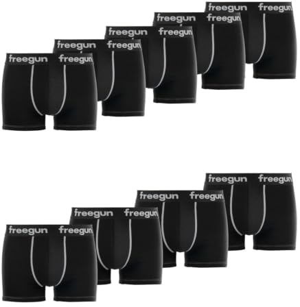 Caleçon Boxer Homme Coton, Lot de 9, Noir NR (2XL)