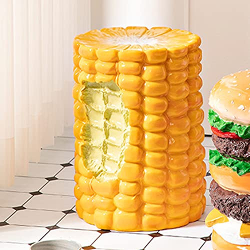 Kangmeile Hamburgare/majs förvaringspall runt fotpallsskydd | inomhus vardagsrum benstöd | ergonomisk och hållbar boho-dekor ottoman puffskydd (majspall)