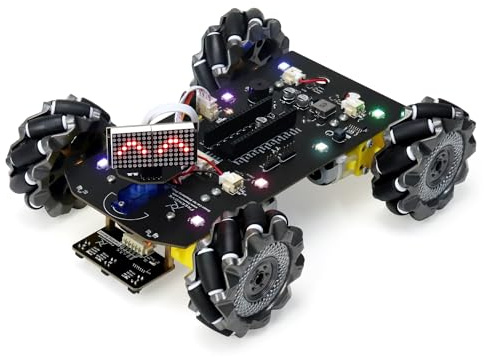 Freenove Mecanum Wheel Car Kit for Raspberry Pi Pico (Not Included) (Compatible with Arduino IDE), Dot Matrix Expressions, Obstacle Avoidance, Line Tracking, Light Tracing, Colorful Light, App