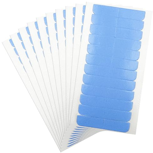 Brevanza 120 Pièces Bande Adhesive Extension, Bande d'Extension de Cheveux Remplacement de Trame de Cheveux, Ruban Adhésif Double FaceI Mperméable Invisible pour la Fixation des Perruques 4x0.8cm Bleu