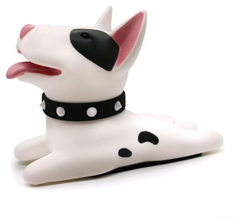 Niedlicher Türstopper, entzückender Kunststoff-Türstopper mit Cartoon-Tier-Design, Anti-Kollisions-Türstopper für Zuhause/Büro (weißer Hund)