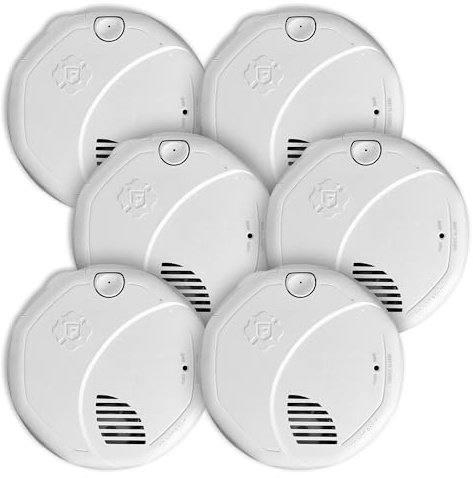 First Alert Interconnect Hardwire Dual Sensor Smoke Alarm with Battery Backup, SM300-AC, 6-Pack