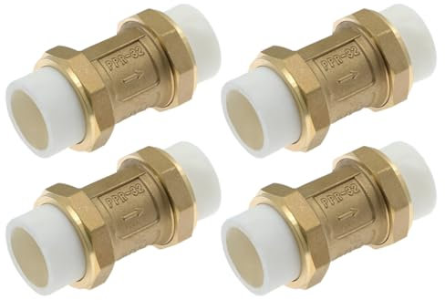 Clapet anti-retour en laiton 4 pièces, double clapet anti-retour PPR-32, accessoires de remplacement de soupape de décharge de sécurité de pompe à eau pour l'eau, l'huile, la vapeur et d'autres médias