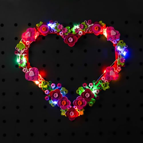 Led Licht Set für 40638 Heart Ornament (Kein Lego-Modell)，Dekorationsbeleuchtungsset für Heart Ornament Artificial Flowers Valentines Day Gift for Adults, Unique Home Décor