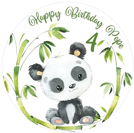 Tortenaufleger MuffinTopper Panda personalisiert mit Text Geburtstag Einschulung Taufe - Fondant, Oblate oder Dekorpapier Plus