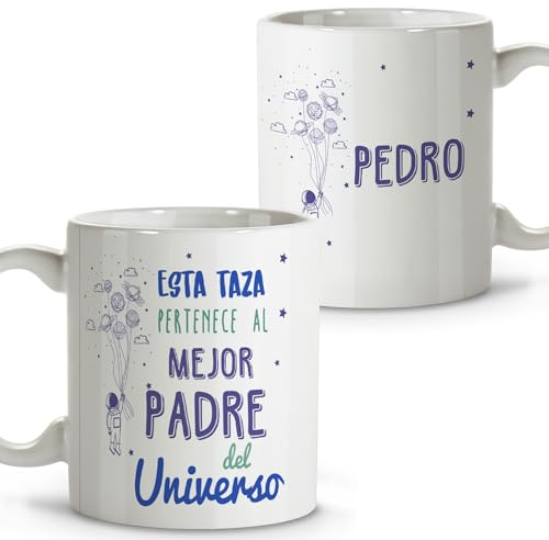 LolaPix Taza Papa Personalizada Desayuno. Dia del Padre Regalos. Regalo Padre Personalizado Papa Primerizo. Apta para Lavavajillas. Taza Personalizada día del Padre 330ml.