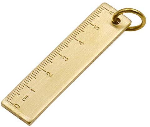 KAKASEA 6 cm praktisches gerades Metall-Lineal, Schlüsselanhänger, Schreibwaren, Messwerkzeug, Zeichenwerkzeug, Bildung, Klassenzimmer, Requisiten (65 × 15 × 3 mm, 24 g, Metall-Stanzen und -Formen)