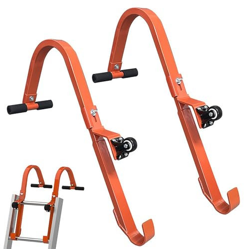 GDJZXD Leiterabstandshalter, 2-teiliger Leiterstabilisator mit Rad, verbessertes universelles Leiterstrebenzubehör mit Gummigriffen, Tragkraft 550 lb