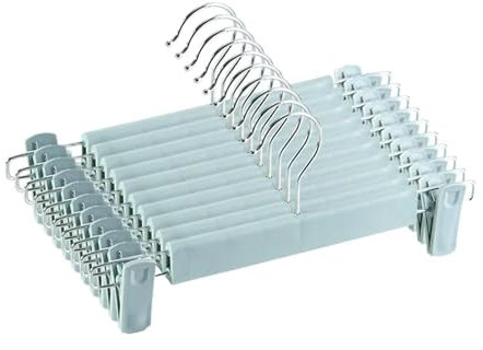 GLADIC Kleiderbügel 10 Stück robuste Hosenbügel mit verstellbarem Clip, rutschfeste Shorts-Kleiderbügel, platzsparend zum Aufhängen Coat Hanger