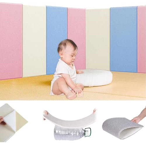 Boracy Wandkissen Kinderzimmer Bett, Wandschutz Bett Kopfteil, Wandpolster Selbstklebend, Wandpaneele Gepolstert 30x60 cm Polsterpaneel Wand Rechteck(Schwarz,4pcs)
