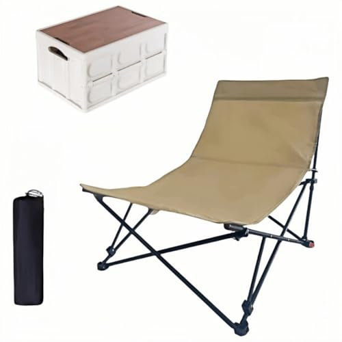 pykaaiiu Campingstuhl, Klappstuhl, Stuhl mit hoher Rückenlehne, verstellbare Rückenlehne, Gartenstuhl, Angelstuhl, geeignet für Camping, Strand, Garten, Grillen, Angeln(Khaki)