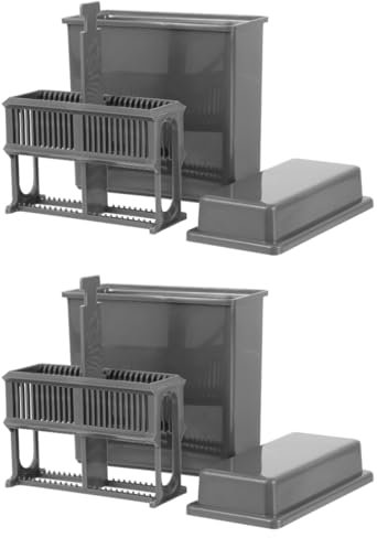 OKUMEYR 2 Sets Slot Mikroskop Objektträger Färbung Rack Jar Lagerung Rack für Labor Kunststoff Einfach Zu Bedienen