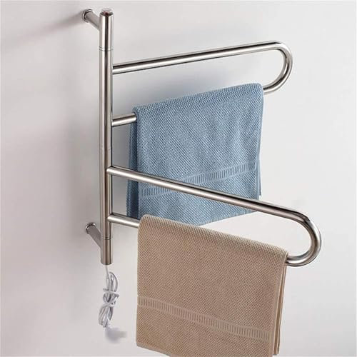 Scaldasalviette a Parete, scaldasalviette da Parete per Bagno, scaldasalviette Girevole, scaldasalviette Elettrico in Acciaio Inox da Parete, scaldasalviette 9009(