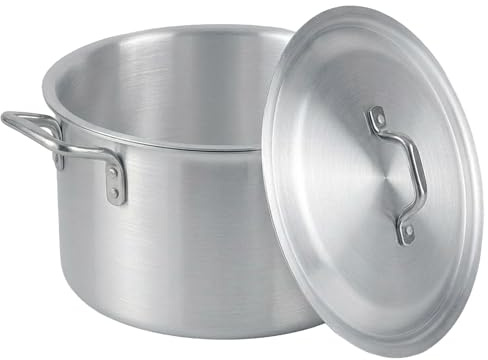 Induction Base Suacepan Stockpot 6.25L - Large Deep Cooking Pan (24cm) | Alluminium Stock Pots Casserole Saucepot Resturent Catering Pan