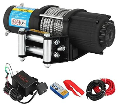 Cabrestante Eléctrico 12V, 4000lbs, Con Cable De Acero, Control Inalámbrico, for Camión Todo Terreno, 4x4 Y 43 Pies eficiencia y precisión