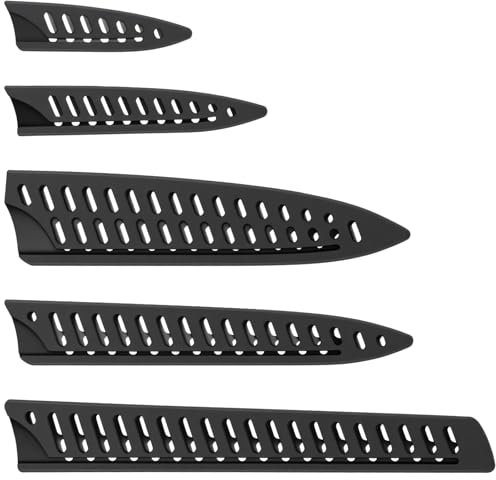 HJZHII 5pcs Kitchen Knife Sheath, Safety Knife Cover Sleeves Universal Guard Blade Protector for 10'' 8'' 5'' 3.5'' Chef Bread Paring Utility Knife