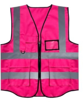 GOOPEEG Warnweste， Reflektierende Sicherheitsweste Verkehr Baustelle Sicherheitskleidung Fahrradweste Reflektierendem(Pink)
