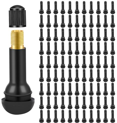 MISIQIMA 100 TR413 Valve Pneu Voiture, Valve Pneu Tubeless en Caoutchouc Snap-in pour Voiture, Convient pour Bicyclettes, Motos et Voitures