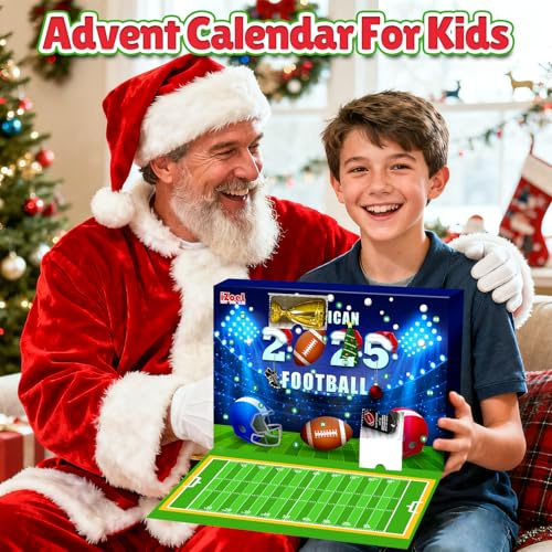 iZoeL Rugbyball Adventskalender 2025 Fußballkalender American Football-Zubehör für Kinder Jungen Rugbyliebhaber Weihnachtsgeschenke für Sohn, Neffe, Tochter, Brüder