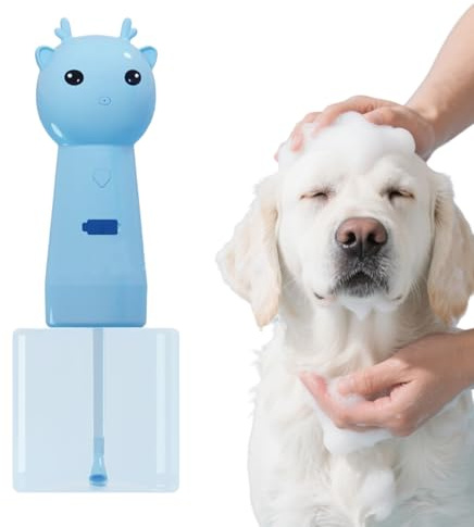 Yiohejy Dispenser di sapone per gatti, bottiglia ricaricabile per shampoo per animali domestici, bottiglia per lozione da bagno per toelettatura della cacca per la pulizia della casa, bagno,